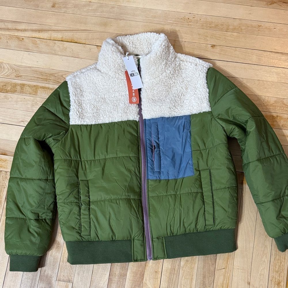 Verizon by Wantable Women's Puffer Jacket with Sherpa Collar